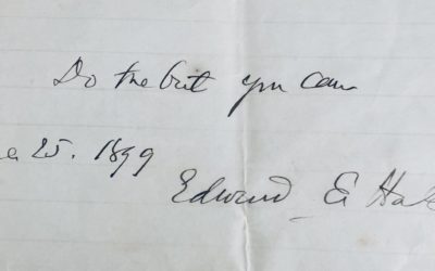 1899 E.E. Hale Note Found